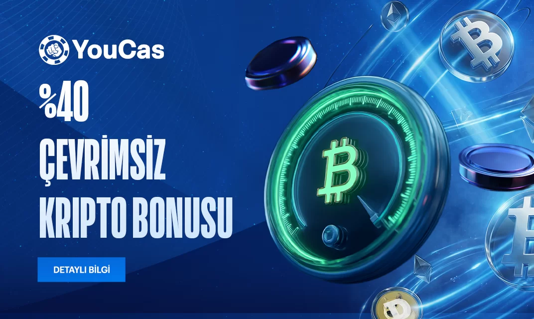 YouCas %40 çevrimsiz kripto yatırım bonusu
